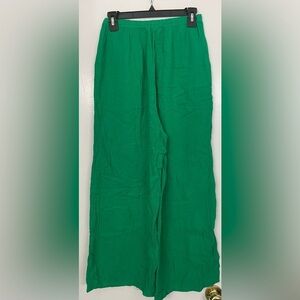 9 Seed Wide-Leg Cotton Gauze Pants Green Size Small